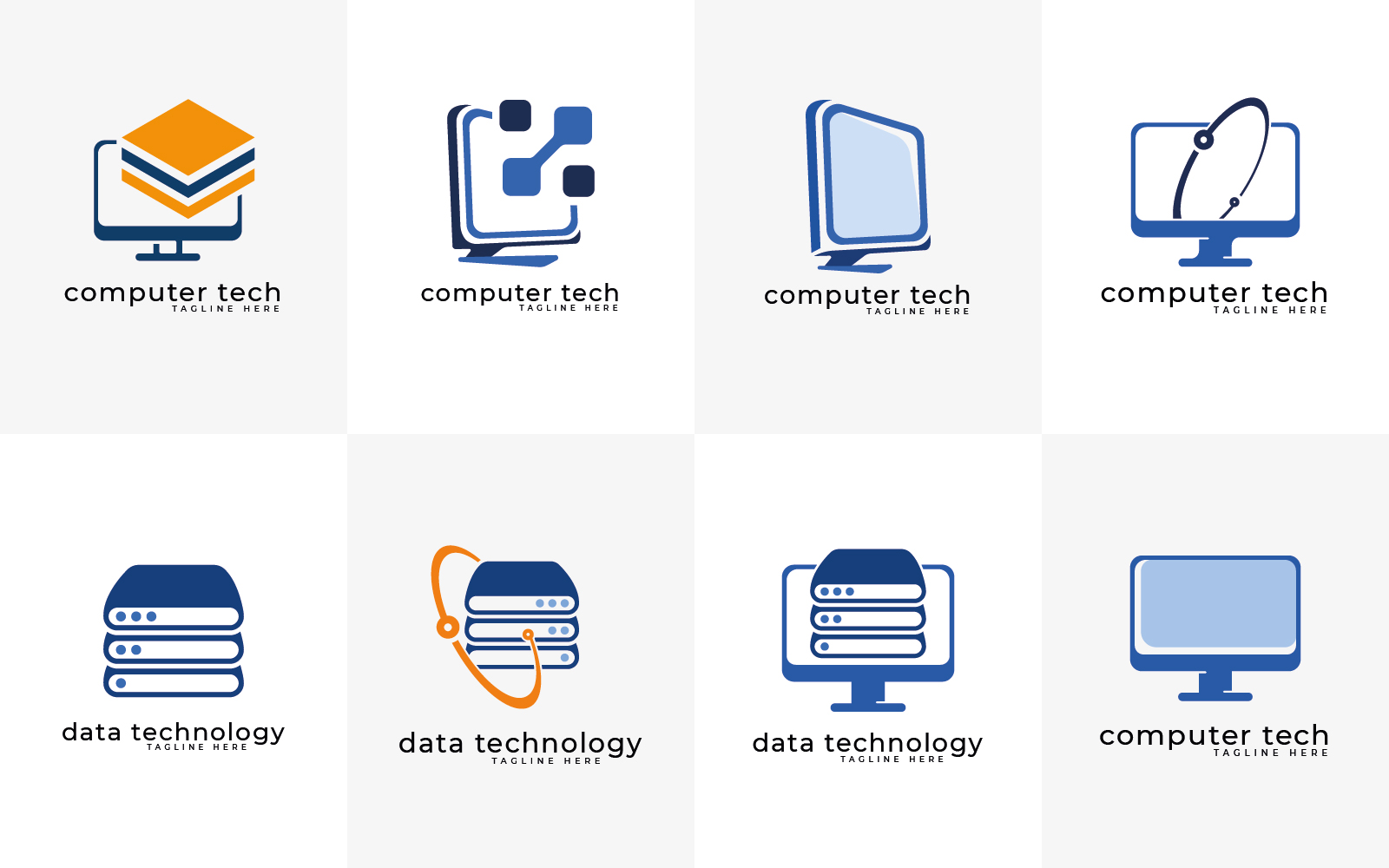 Computer & data technology logo collections