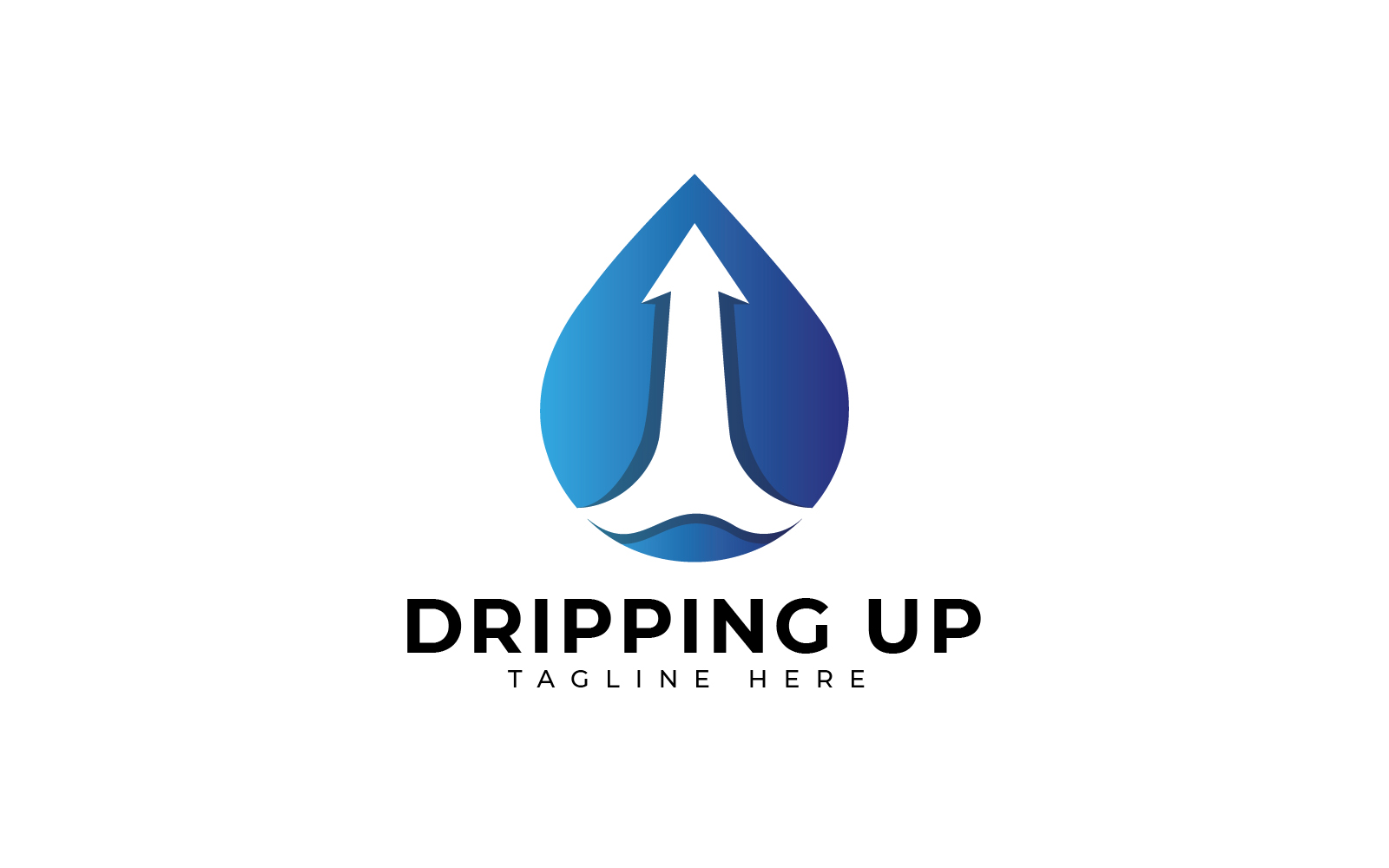 Dripping up logo design template
