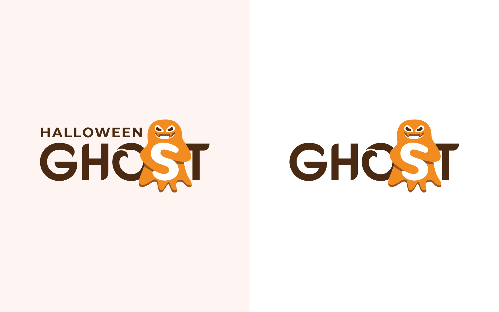 Halloween Ghost logo design template