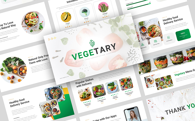 Vegetary - Healthy Food Presentation Google Slides Template