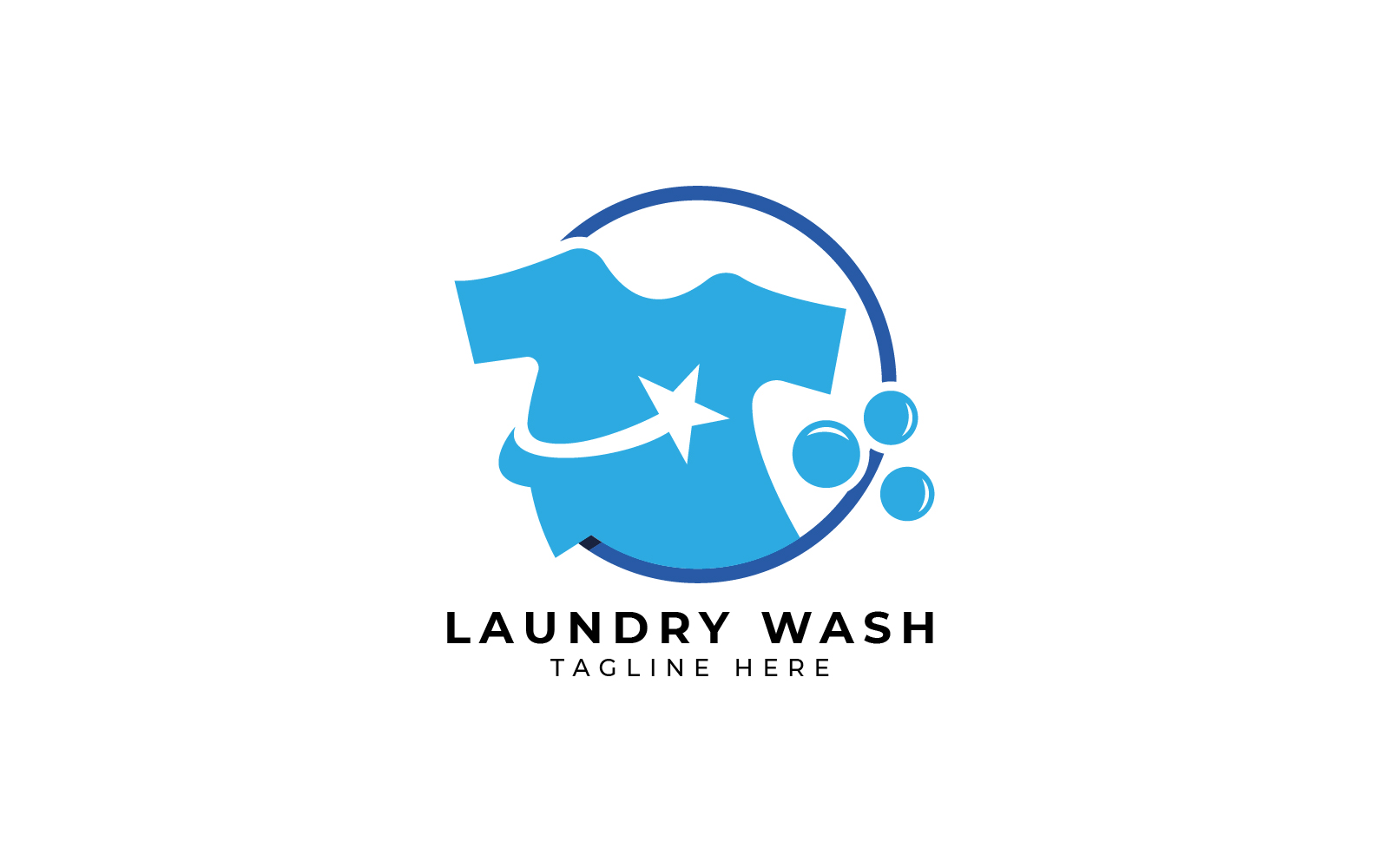 Laundry t shirt wash logo design template