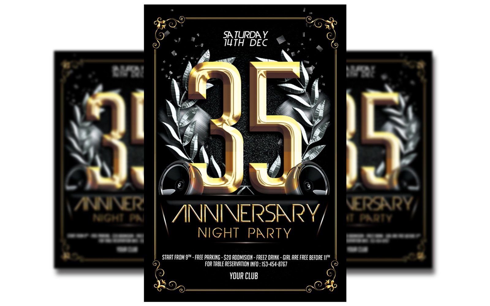 Anniversary Party Flyer Template#6