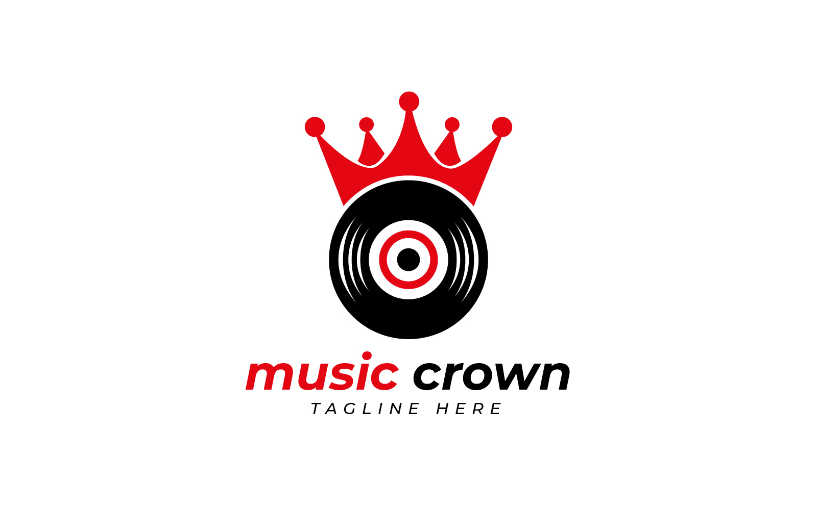 music crown logo design template
