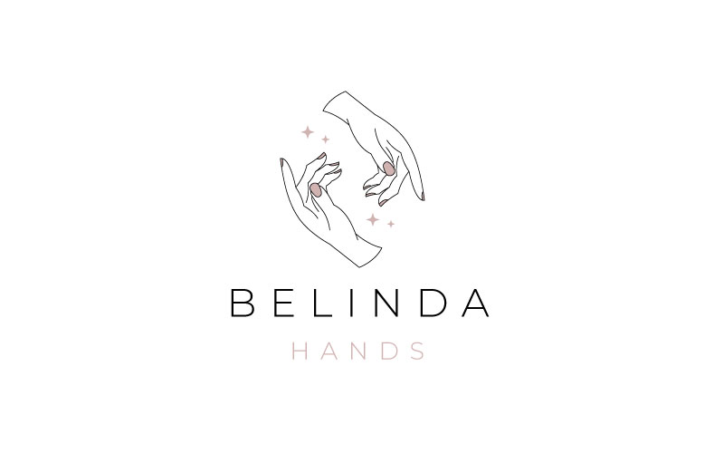 Line Art Elegant Female Hands Logo Design Template