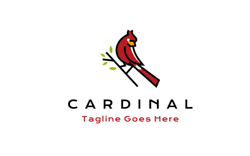 Cardinal Bird Logo Design Vector Illustration