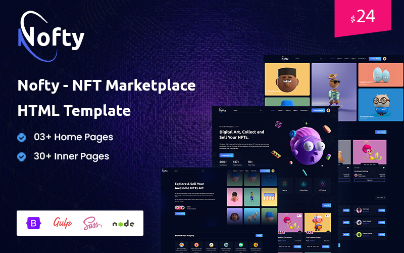 Nofty - NFT Marketplace HTML5 Template