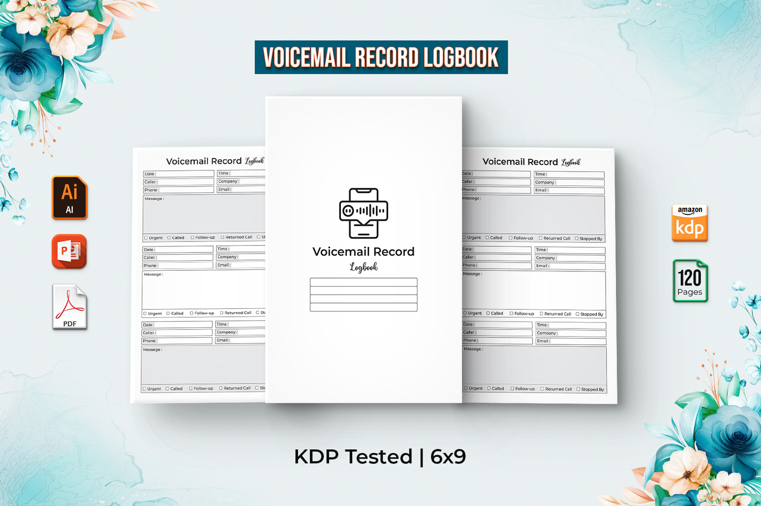 Voicemail Record Logbook - KDP Interior V-1 Planner