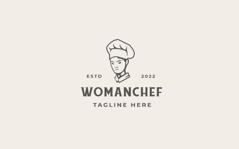 Retro Woman Chef Restaurant Logo Design Inspiration