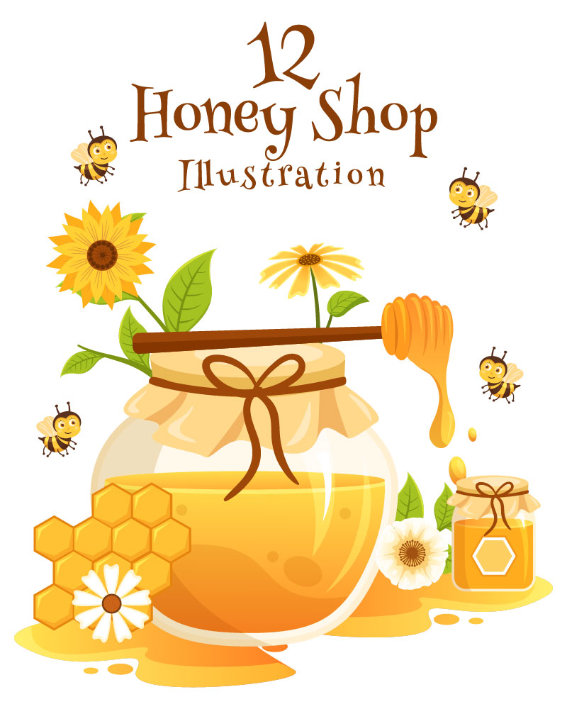 12 Honey Shop Illustration