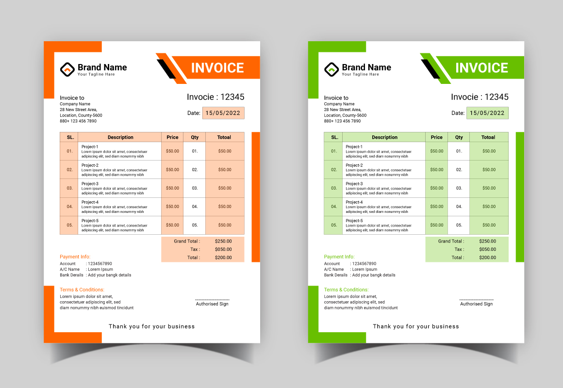 Professional Invoice Template Design 07