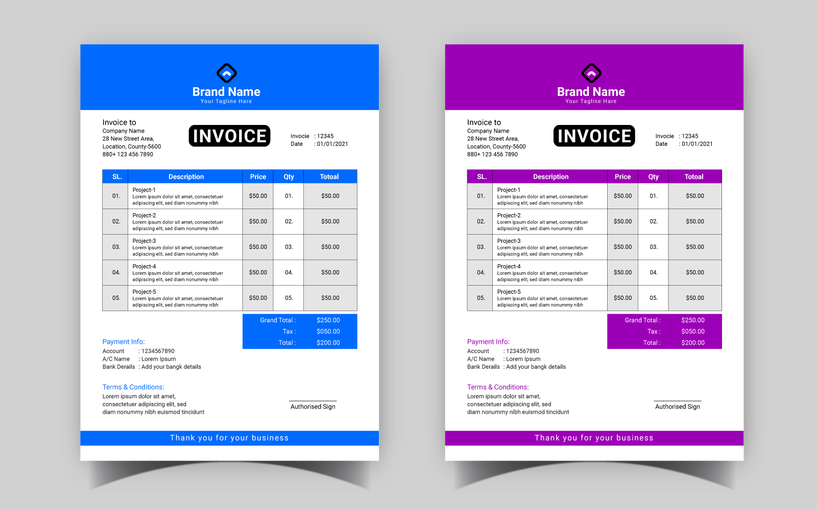 Professional Invoice Template Design 04