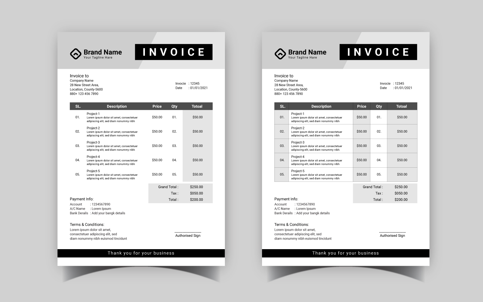 Professional Invoice Template Design 05