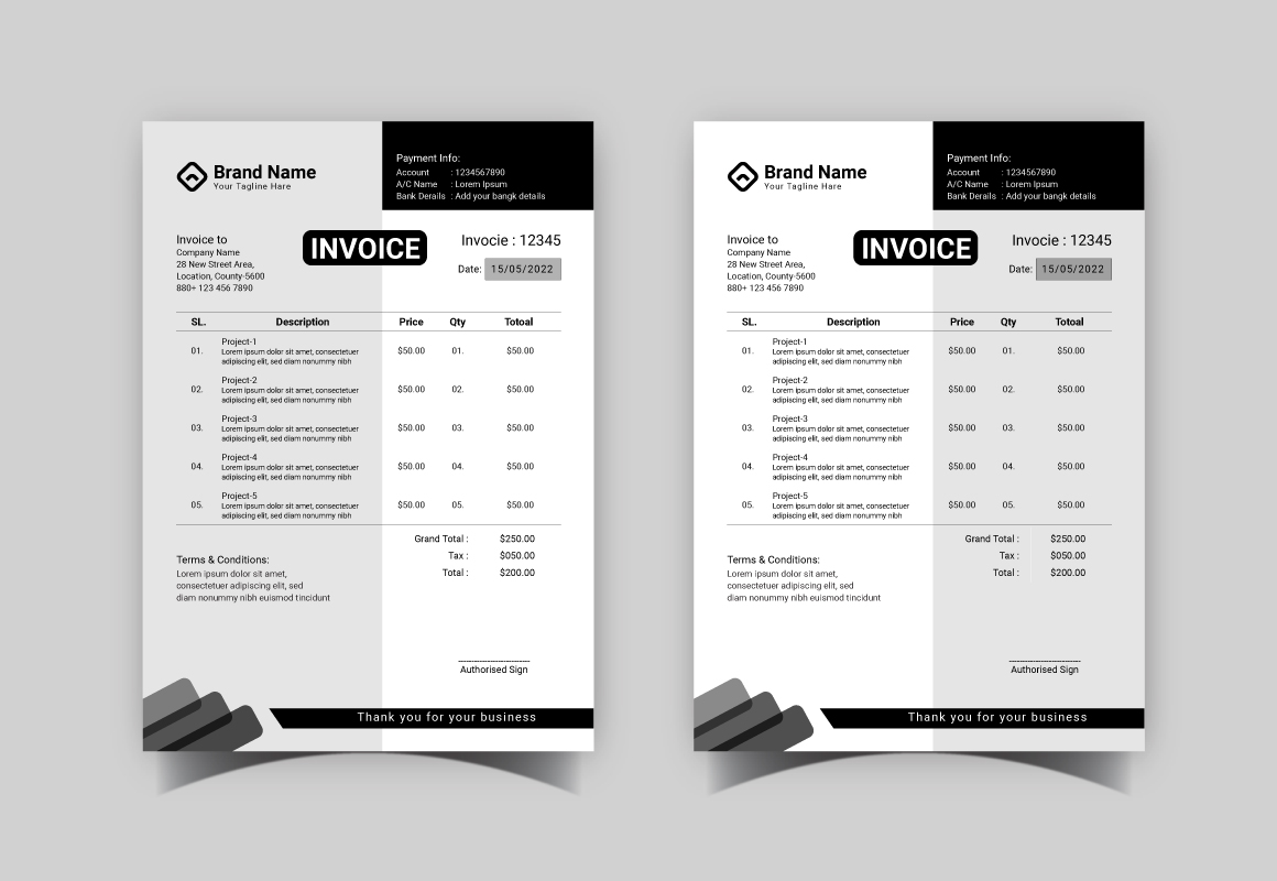 Professional Invoice Template Design 08