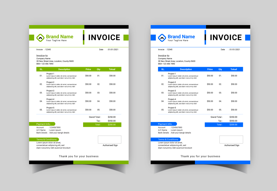 Professional Invoice Template Design 09