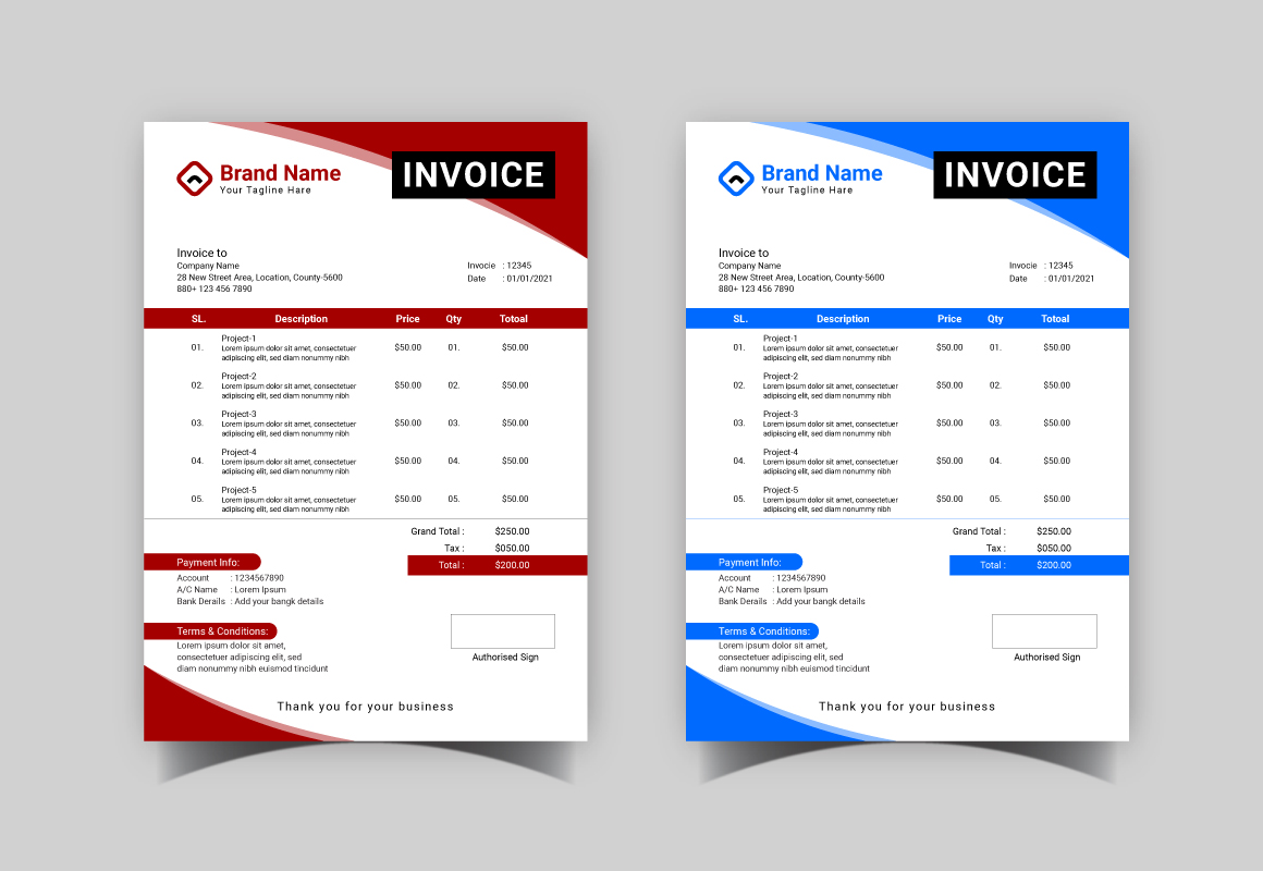 Professional Invoice Template Design 10