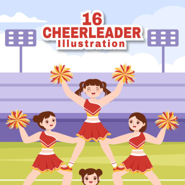 Cheerleading Gymnastics Illustrations Templates 287995