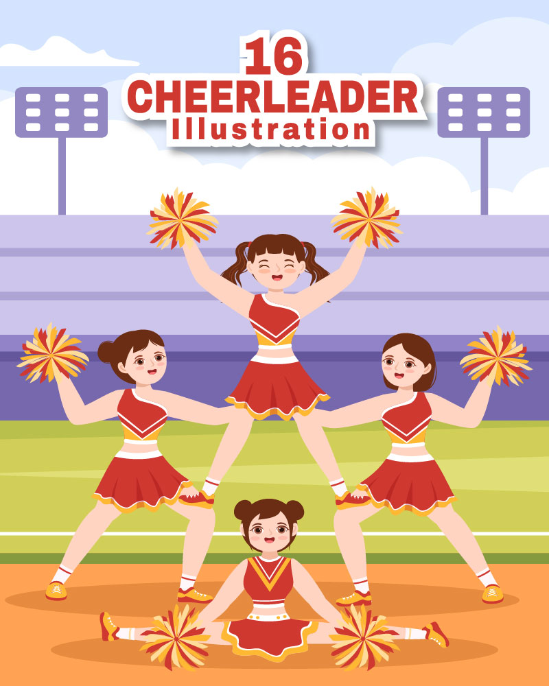 16 Cheerleader Girl Illustration