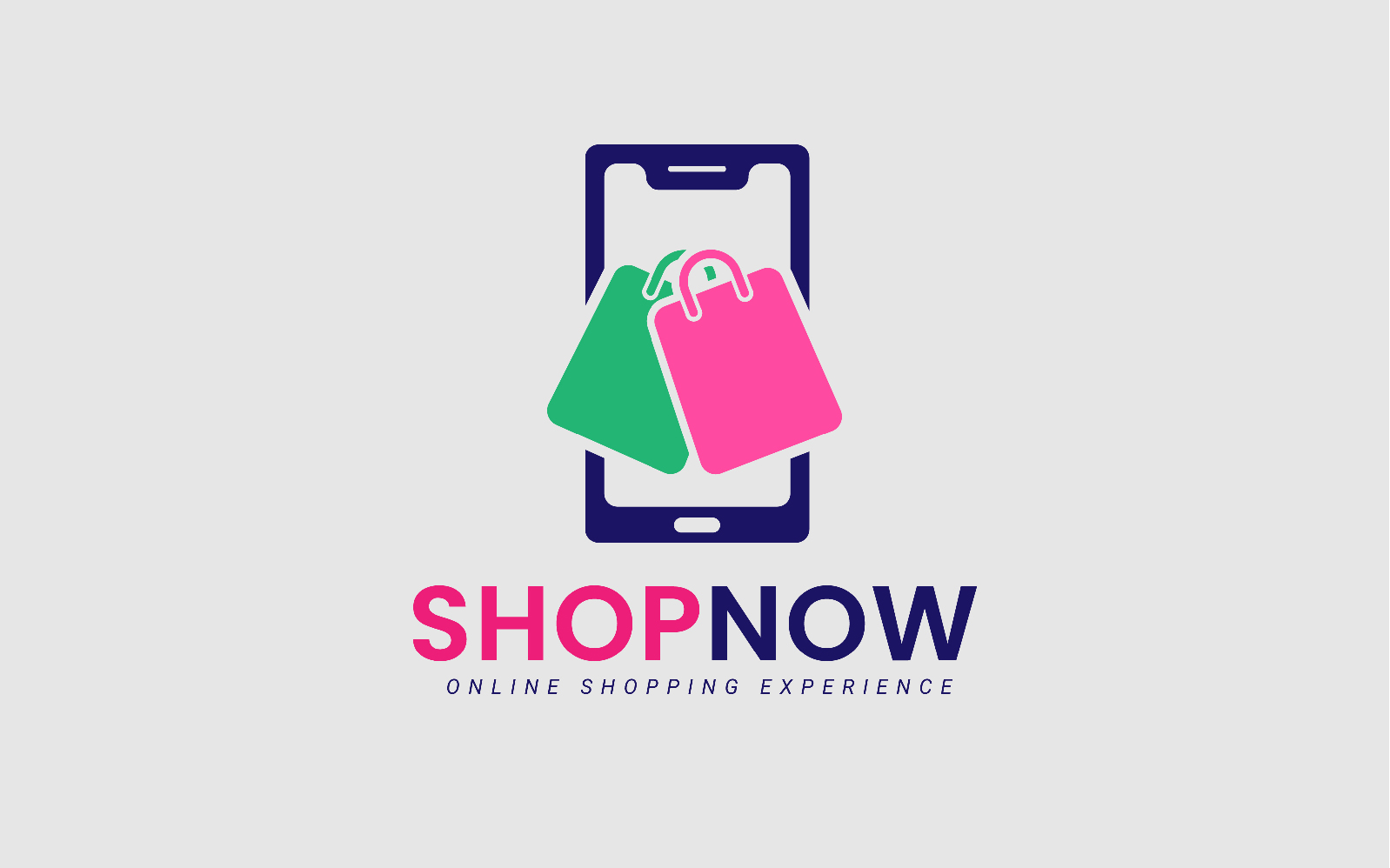 Ecommerce Shopping Logo Design Concept For Hand Bag And Smartphone