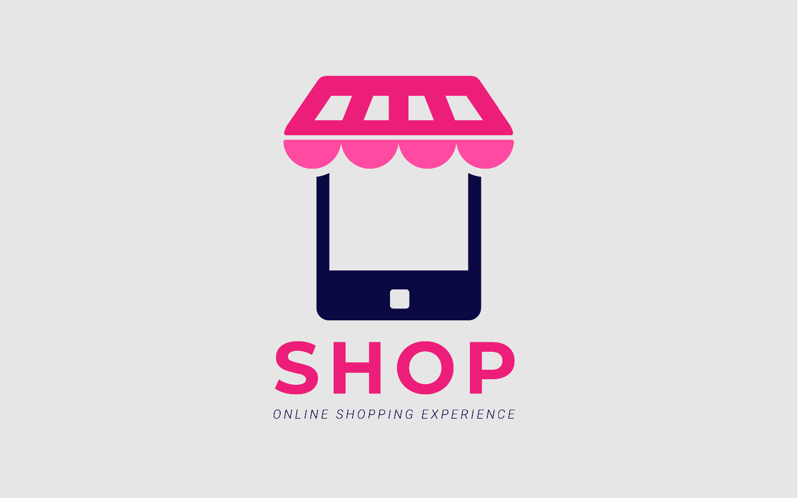 Logo Design For E-Commerce Website Or E-Business Concept For Smartphone And Shop