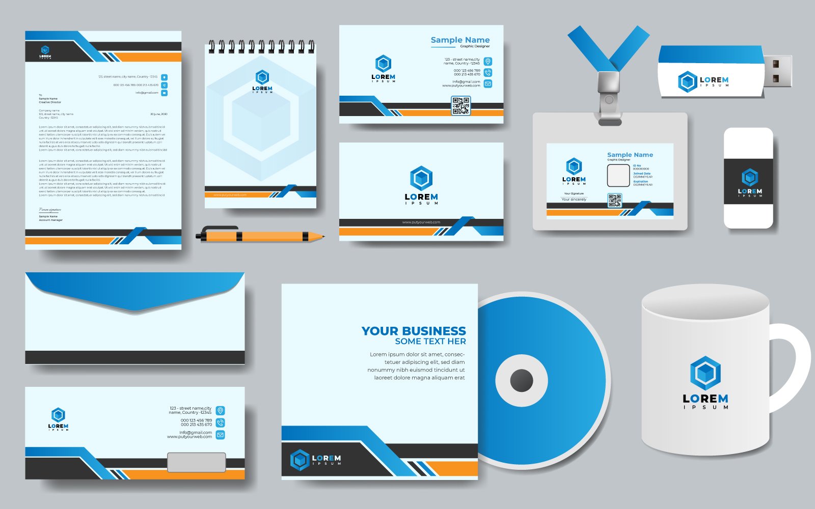 Corporate Branding Design Template Set. Branding For Company