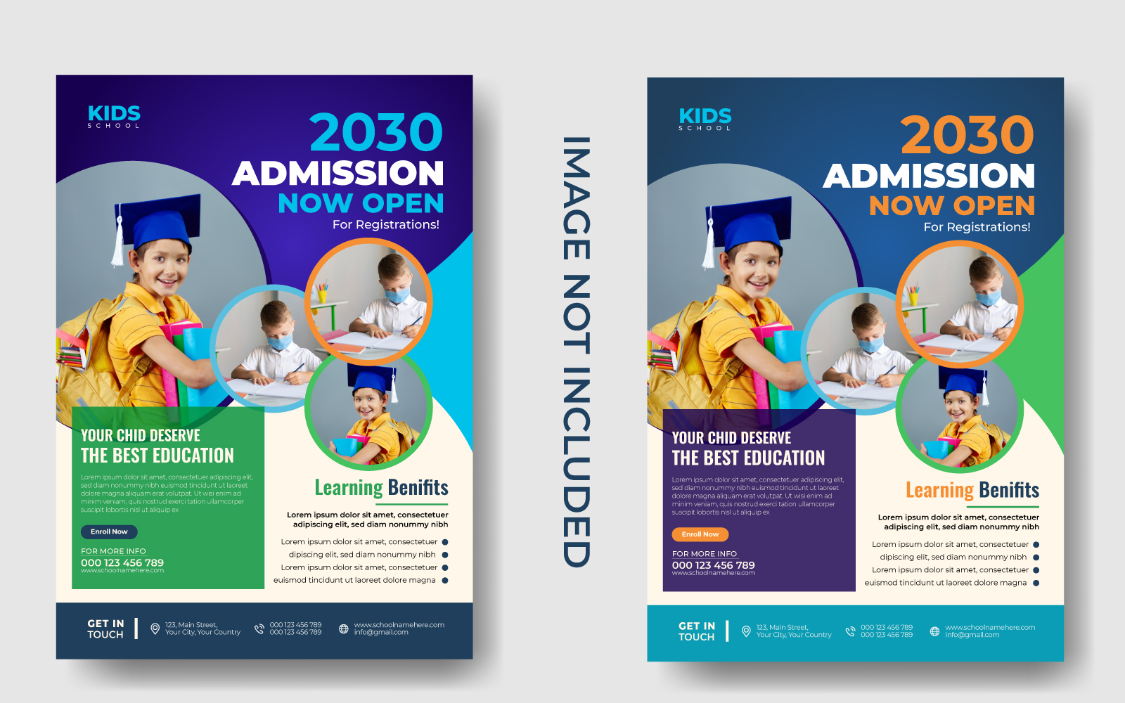 School Admission Flyer Or Poster. Back To School A4 Paper Size Design