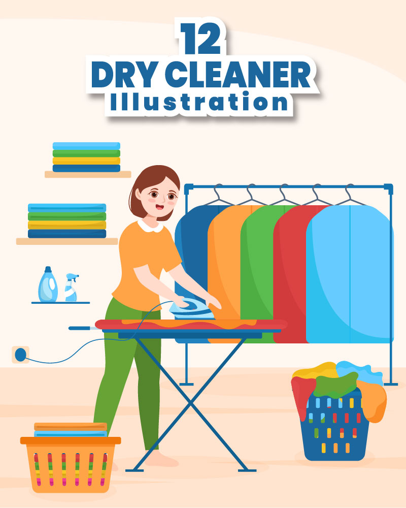 12 Dry Cleaning Store Service Illustration