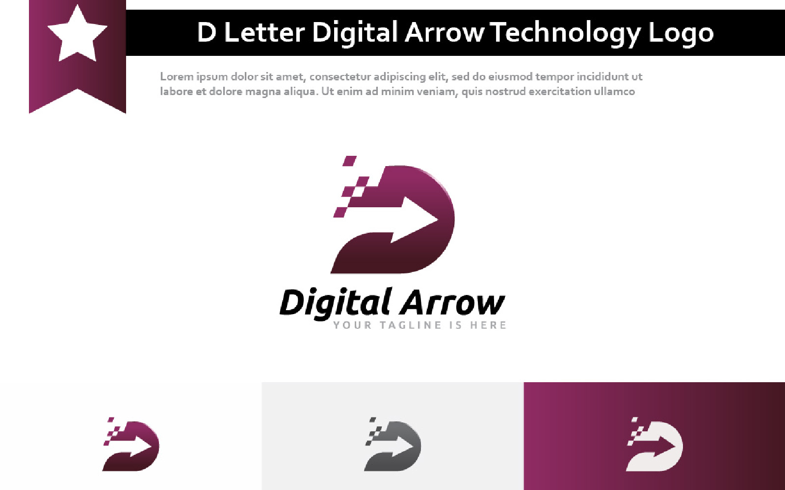 D Letter Digital Arrow Modern Technology Internet Logo