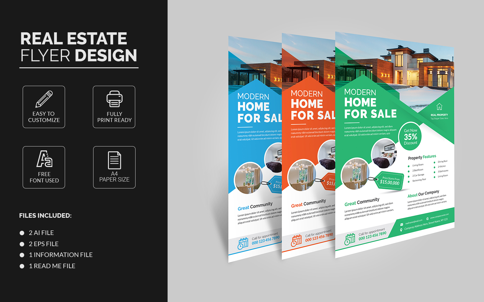 Real Estate Flyer | Luxury Real Estate | Advertisement Flyer Template