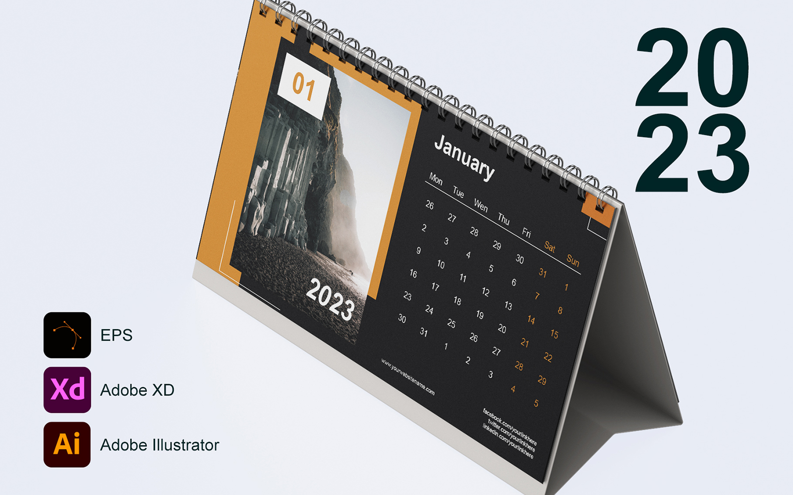 Calendar 2023 Template 10 - Monday