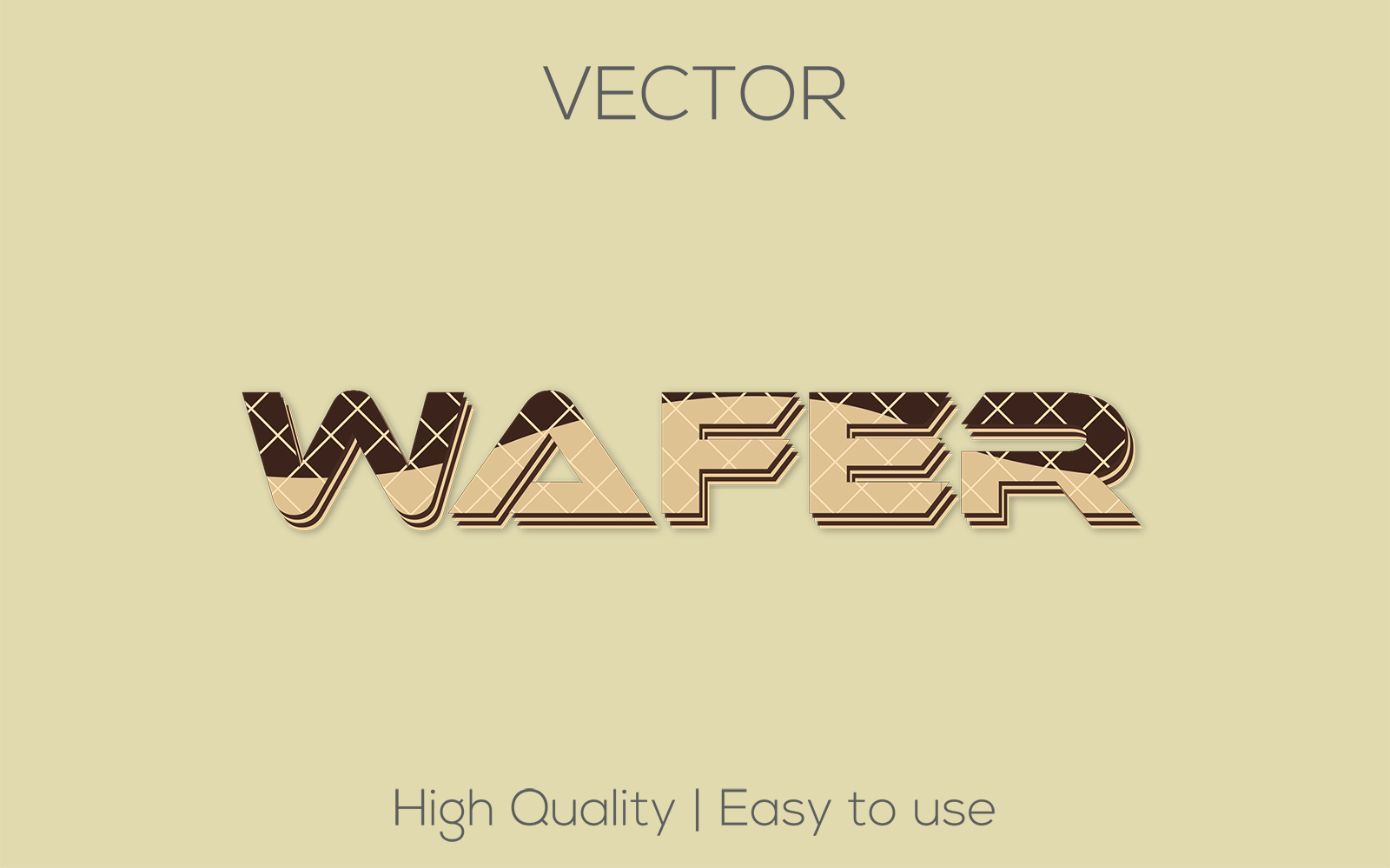 Premium Wafer | Realistic Wafer Text Style | Wafer Editable Vector Text Effect