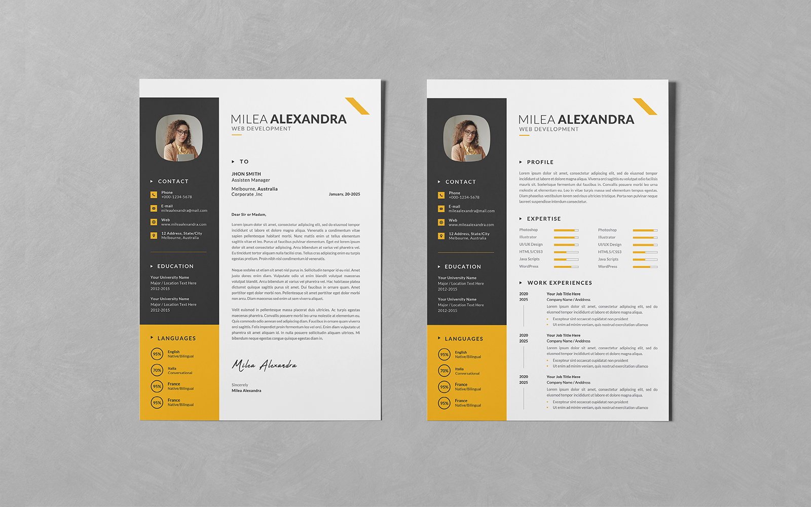 Resume/CV PSD Design Templates Vol.95