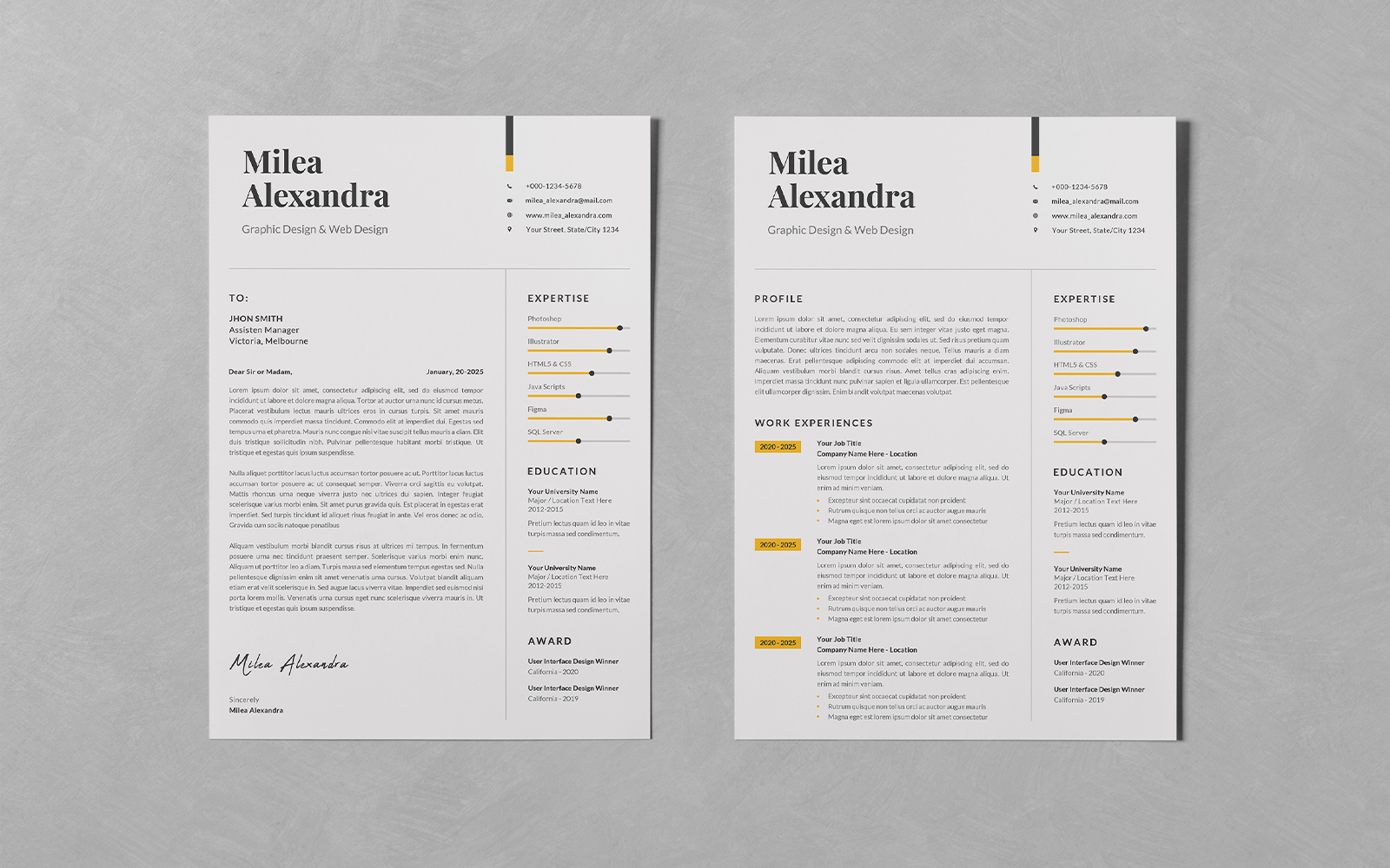 Resume/CV PSD Design Templates Vol 97
