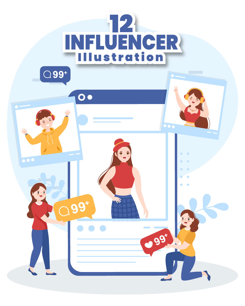 12 Celebrity Influencer Illustration