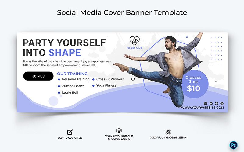 Zumba Dance Facebook Cover Banner Design Template-01