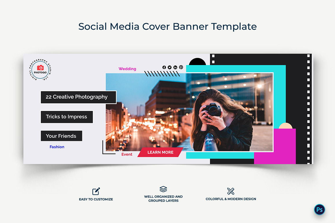 Photography Facebook Cover Banner Design Template-07