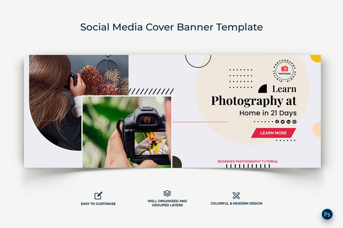 Photography Facebook Cover Banner Design Template-09