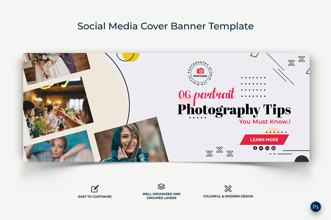 Photography Facebook Cover Banner Design Template-12