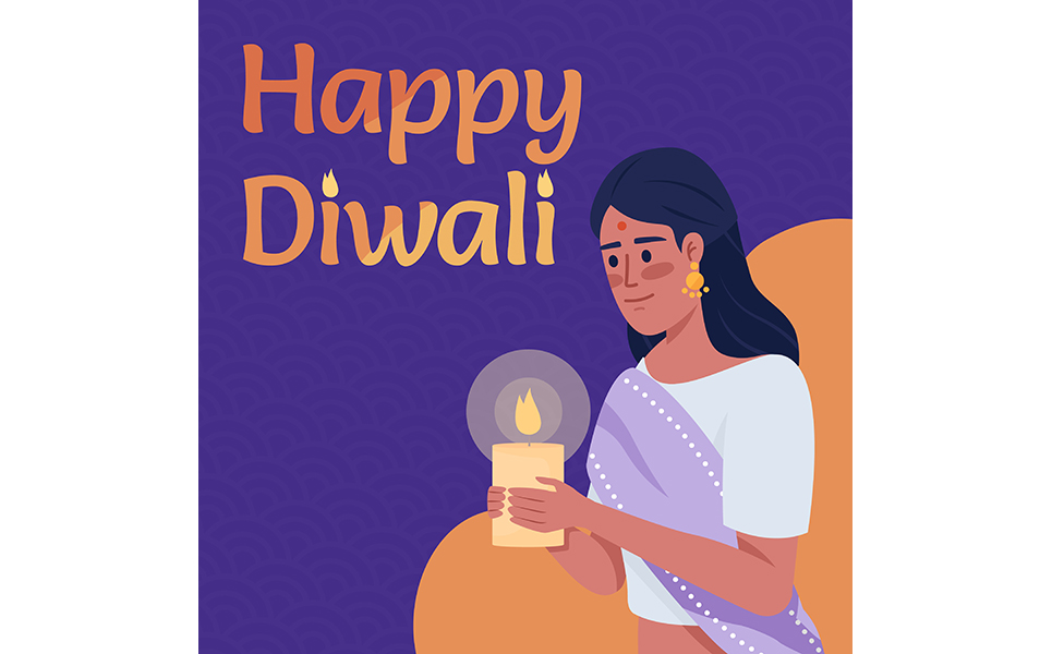Happy Diwali greeting card template
