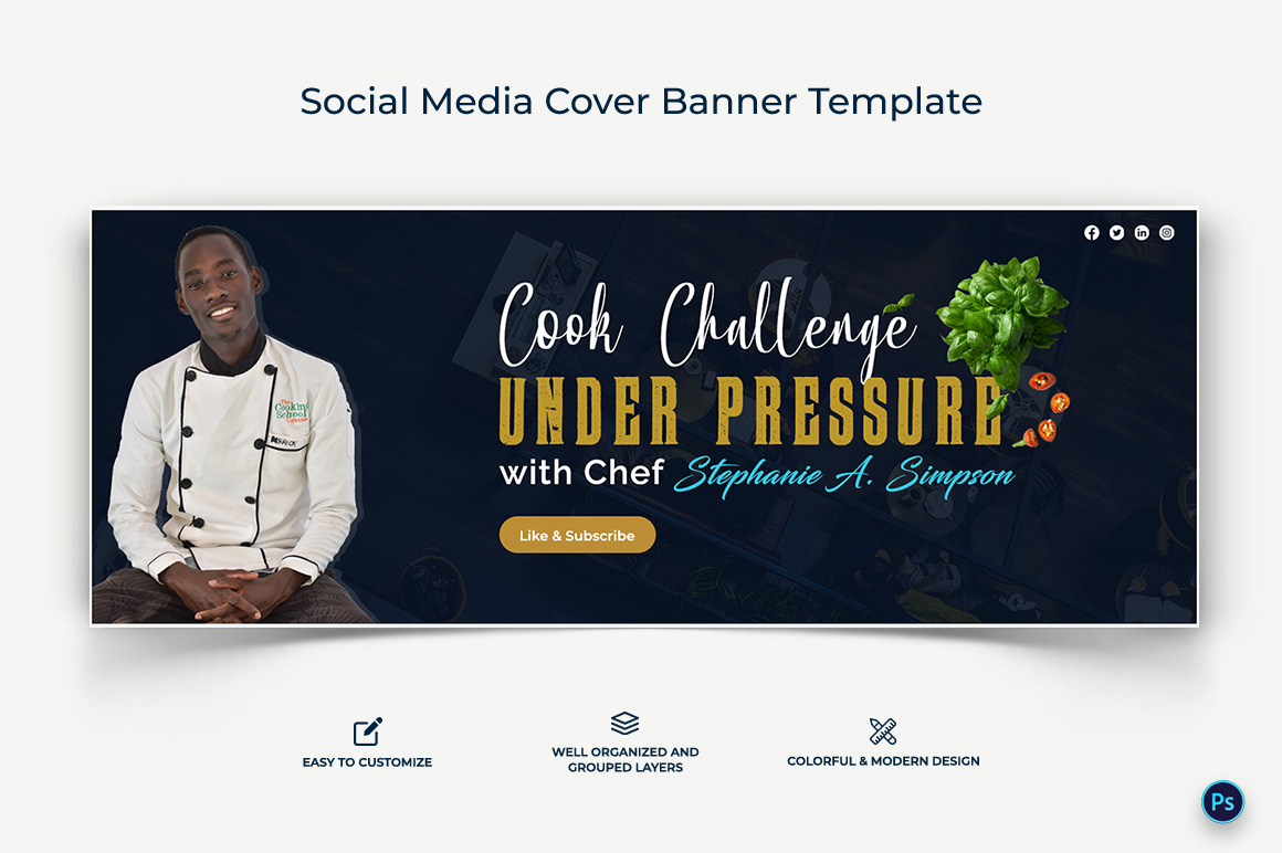 Chef Facebook Cover Banner Design Template-02