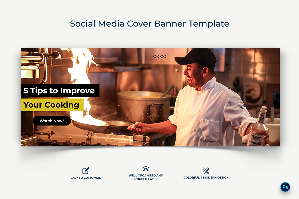 Chef Facebook Cover Banner Design Template-03