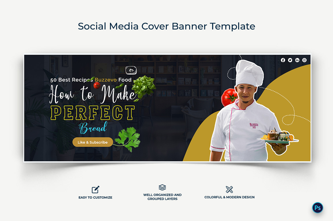 Chef Facebook Cover Banner Design Template-04