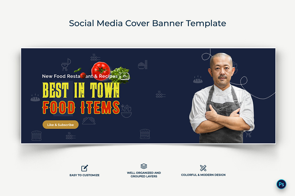 Chef Facebook Cover Banner Design Template-05