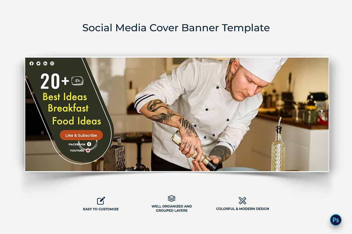 Chef Facebook Cover Banner Design Template-07