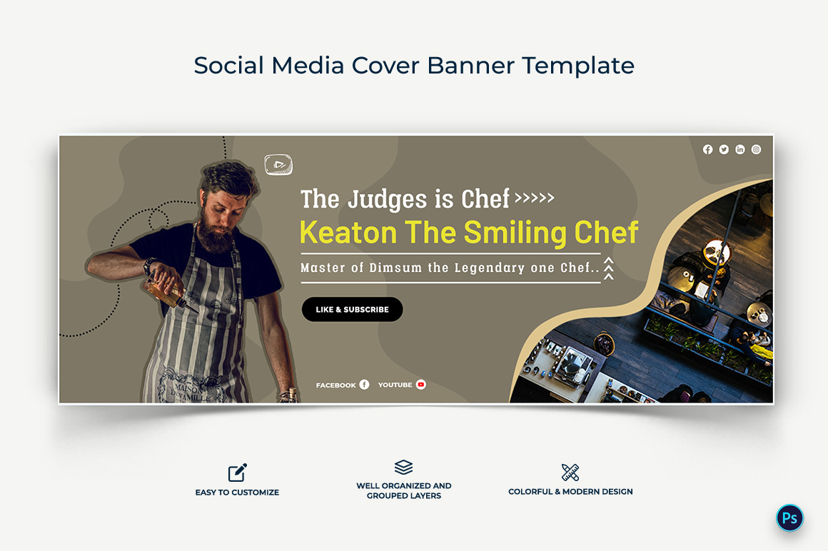 Chef Facebook Cover Banner Design Template-10