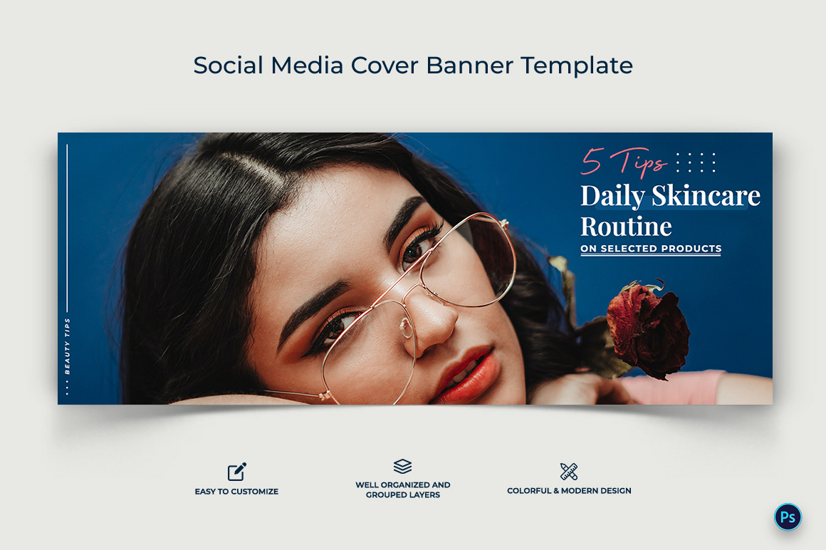 Beauty Tips Facebook Cover Banner Design Template-03