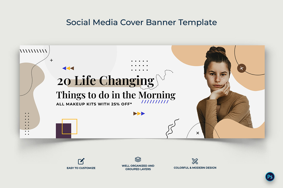 Beauty Tips Facebook Cover Banner Design Template-05