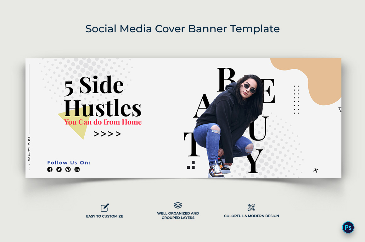 Beauty Tips Facebook Cover Banner Design Template-06