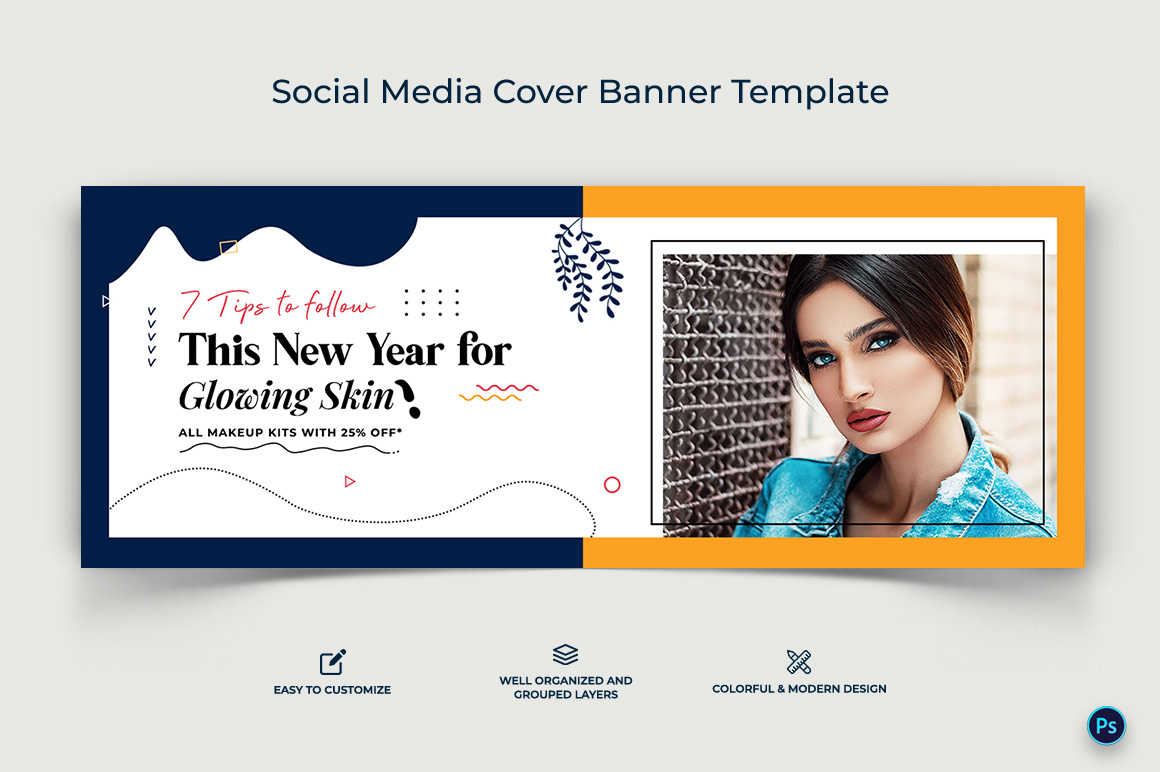 Beauty Tips Facebook Cover Banner Design Template-08