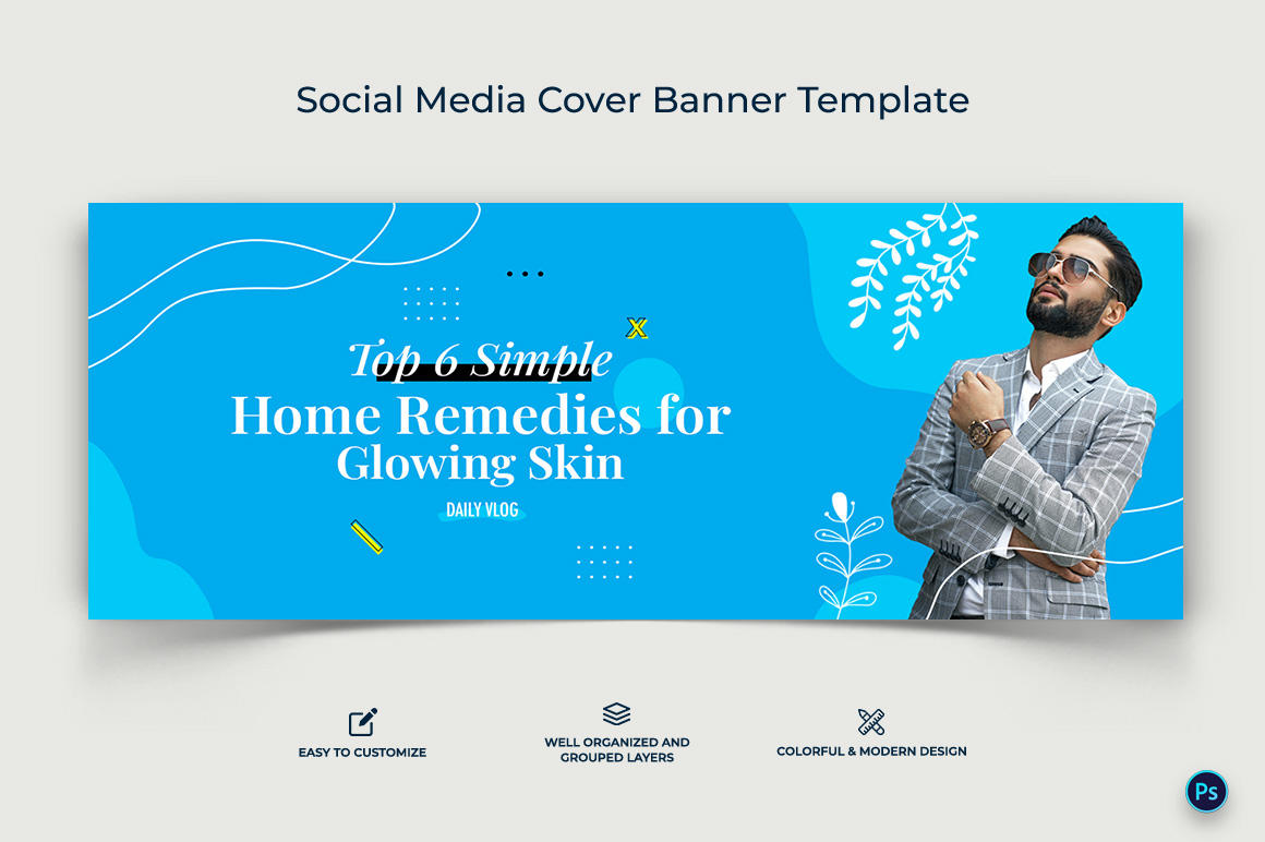 Beauty Tips Facebook Cover Banner Design Template-11