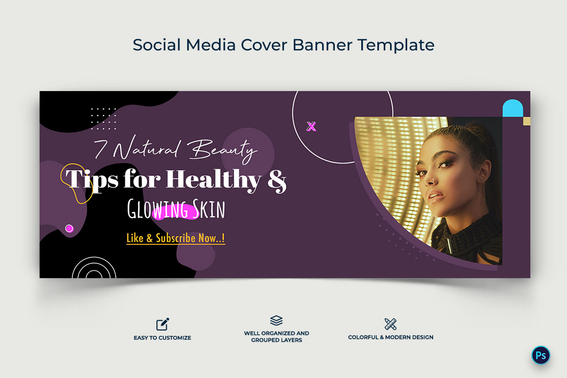 Beauty Tips Facebook Cover Banner Design Template-12